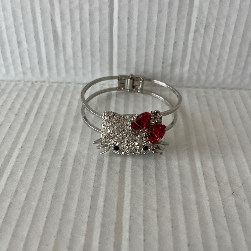Hello Kitty and rhinestone bangle bracelet